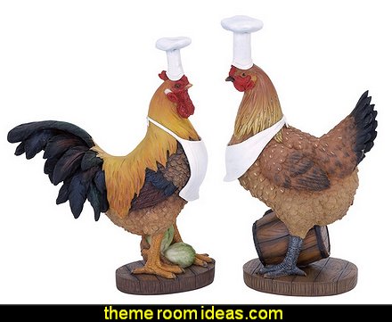 Decorative Rooster Chef at overstock Statues & Sculptures French cafe Paris Bistro style decorating ideas - French Country theme decorating ideas - French cafe theme decorating ideas - French country kitchens - French cafe decor - coffee themed decor - french coffee shop decor - Paris themed bedrooms - Paris themed decor Decorative Rooster Chef at overstock Statues & Sculptures