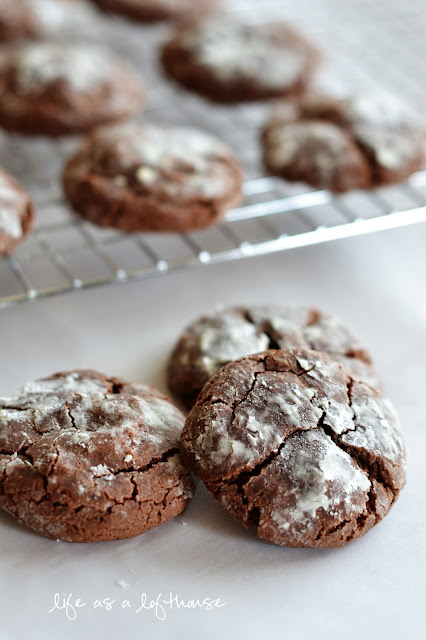 Chocolate Crinkle cookies are soft and chocolatey cookies rolled in powdered sugar. Life-in-the-Lofthouse.com