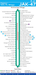 peta rute transjakarta ciganjur - terminal pasar minggu