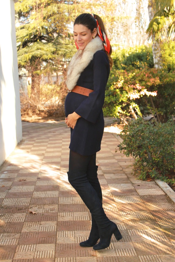 Elena Benito Moda pregnancy, estilo embarazada, vestido punto