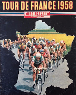 Rouler en éventail, Tour de France 1958. Des bordures de cyclistes, Tour de France 1958.