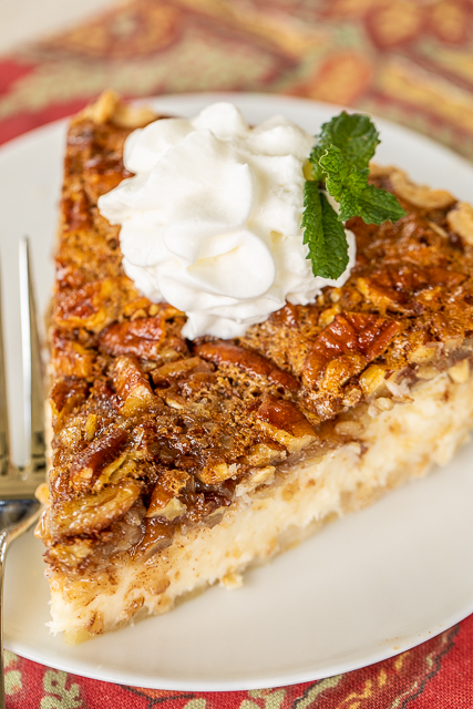 Pecan Oatmeal Cheesecake Pie - three favorites in one pie! A favorite for the holidays! Cream cheese, eggs, sugar, vanilla, oatmeal, pecans, corn syrup, cinnamon and pie crust. Can make a day in advance and refrigerate until ready to serve. I always have to double the recipe because everyone LOVES this delicious pie recipe!!! #pie #dessert #pecan #oatmeal #cheesecake #holidaydessert Pecan Oatmeal Cheesecake Pie - three favorites in one pie! A favorite for the holidays! Cream cheese, eggs, sugar, vanilla, oatmeal, pecans, corn syrup, cinnamon and pie crust. Can make a day in advance and refrigerate until ready to serve. I always have to double the recipe because everyone LOVES this delicious pie recipe!!! #pie #dessert #pecan #oatmeal #cheesecake #holidaydessert