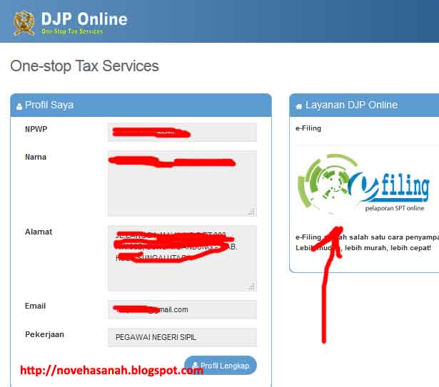 tampilan halaman akun pajak anda yang telah login dan aktif Inilah cara mudah mengisi SPT Tahunan untuk ASN dan PNS tahun 2016 melalui DJP Online Direktorat Jenderal Pajak.