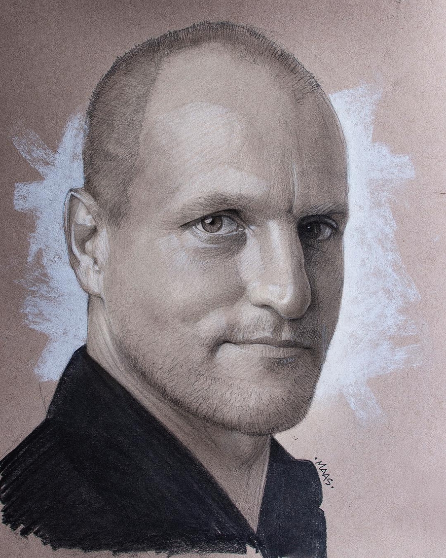 15-Woody-Harrelson-Justin-Maas-Pastel-Charcoal-and-Graphite-Celebrity-Portraits-www-designstack-co