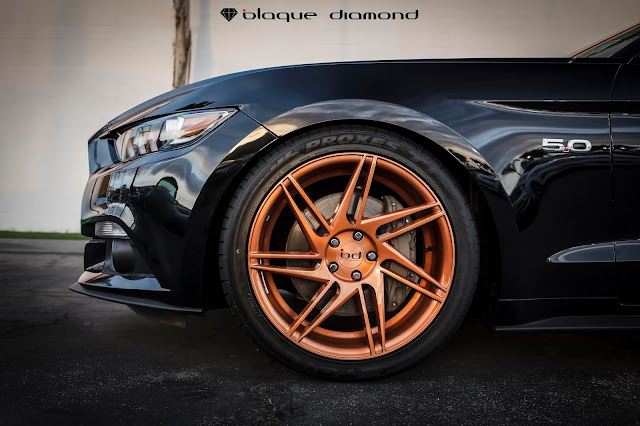 2015 Ford Mustang Fitted With 20 Inch BD-1’s in Rose Gold - Blaque Diamond Wheels