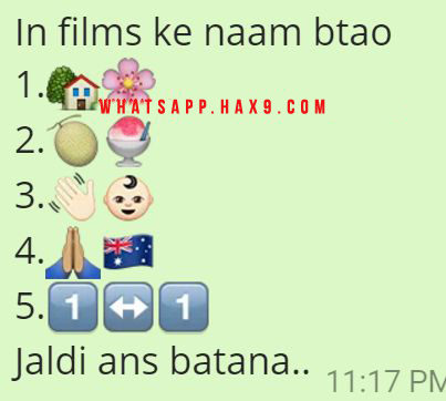 In films ke naam btao 1.๐ก๐ธ 2.๐๐ง 3.๐๐ป๐ถ๐ป 4.๐๐ฝ๐ฆ๐บ 5.1⃣↔1⃣ Jaldi ans batana.. In films ke naam btao 1.๐ก๐ธ 2.๐๐ง 3.๐๐ป๐ถ๐ป 4.๐๐ฝ๐ฆ๐บ 5.1⃣↔1⃣ Jaldi ans batana..