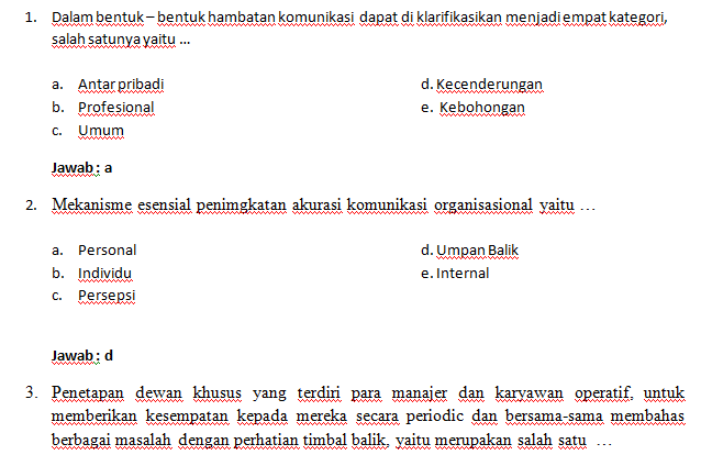 Contoh Soal Pilihan Ganda Komunikasi Terapeutik Beserta Jawabannya