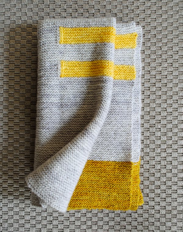 pretty + pretty Grey + yellow baby blanket