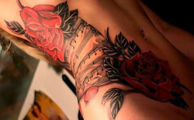 Tatuaje rosas y musica
