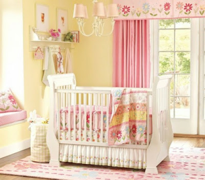 habitaciones de bebé en rosa amarillo