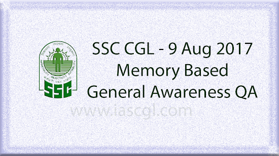 SSC CGL 9 Aug GA