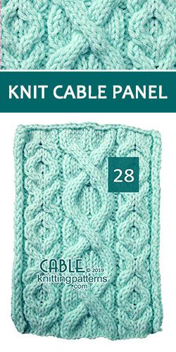 Knitted Cable Panel Pattern 28 Knitted Cable Panel Pattern 28