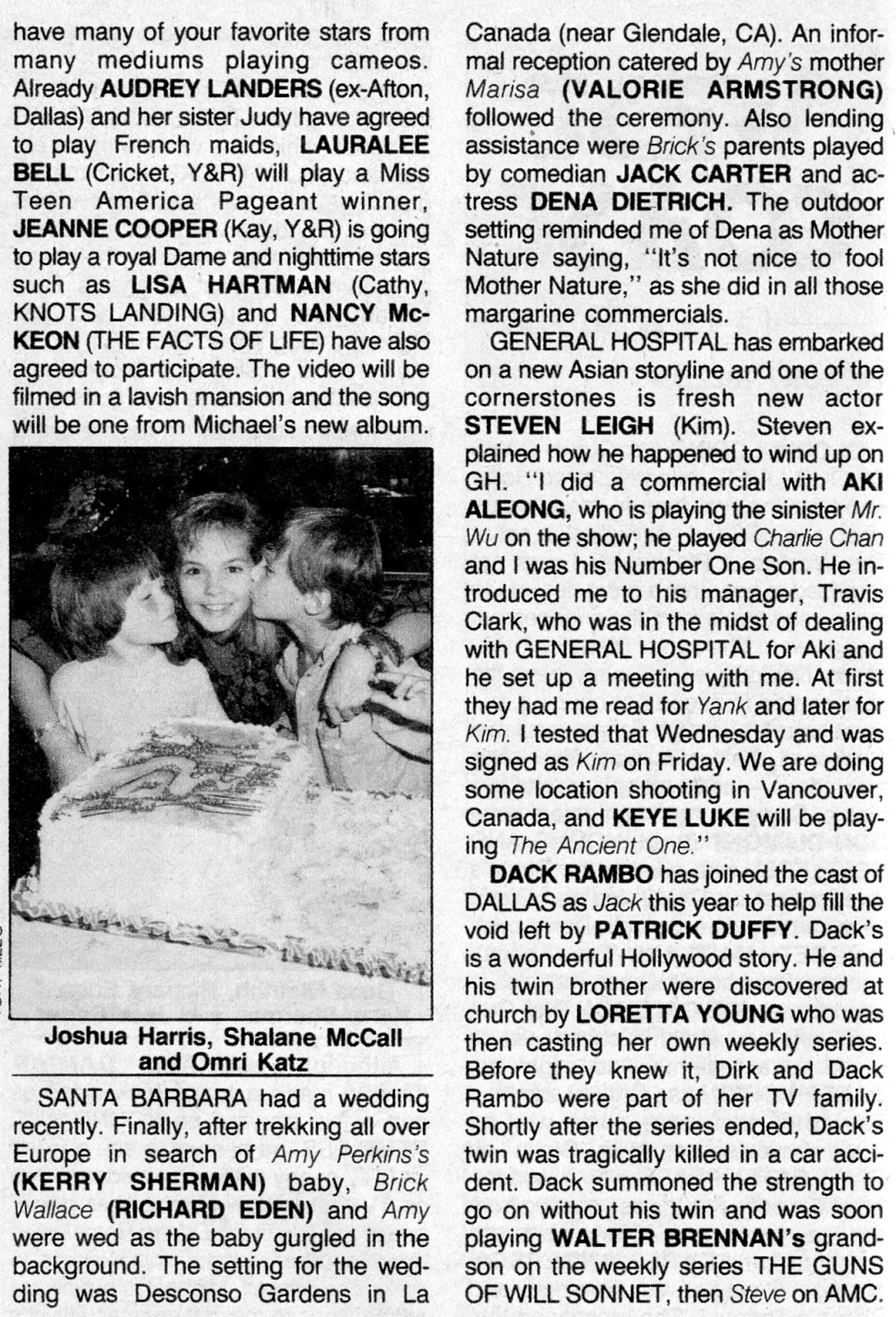 Soap Opera Digest West Coast Reporting For December 3, 1985