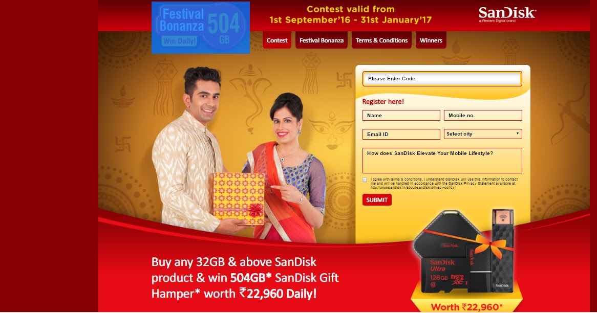 Offers Contest SanDisk Festival Bonanza Contest Win 504 GB SanDisk