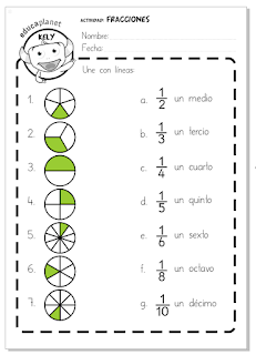 Ficha imprimir fracciones fáciles 