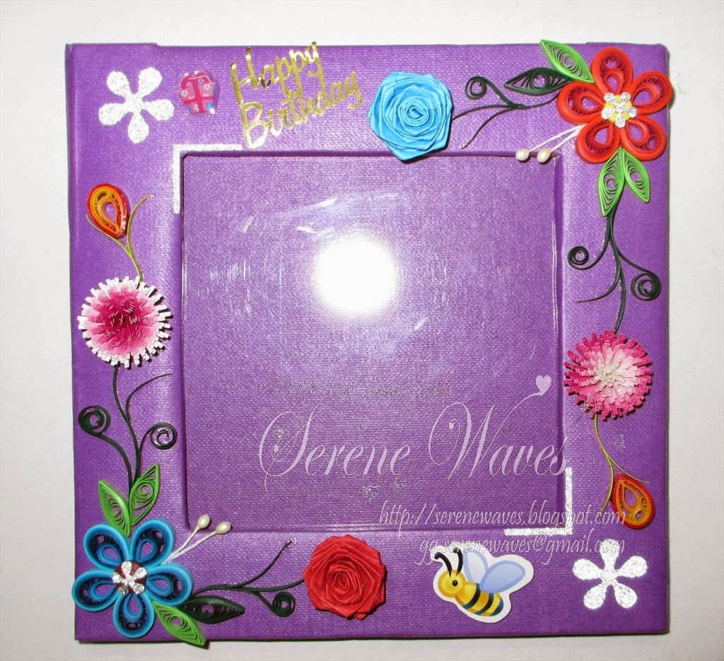 Serene Waves Birthday Present A Small Photo Frame With Quilled Design serene-waves-birthday-present-a-small-photo-frame-with-quilled-design