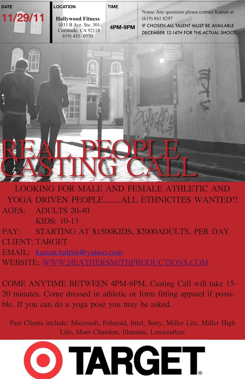 Heather Smith Productions Three different casting calls in San Diego