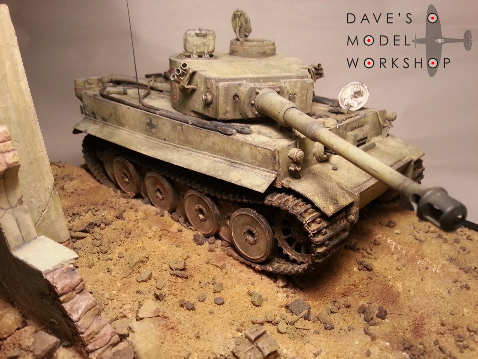 Dave's Model Tiger I in Tunisia 1942 diorama groundwork