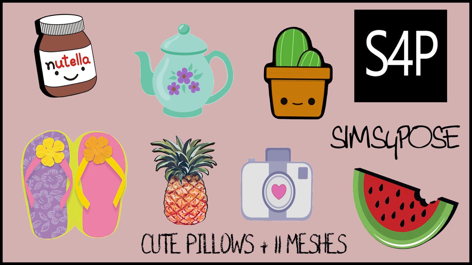 Sims 4 Pose Cute Pillow Set Mesh Misc Decor Cc Sims 4 Pose Cute Pillow Set Mesh Misc Decor