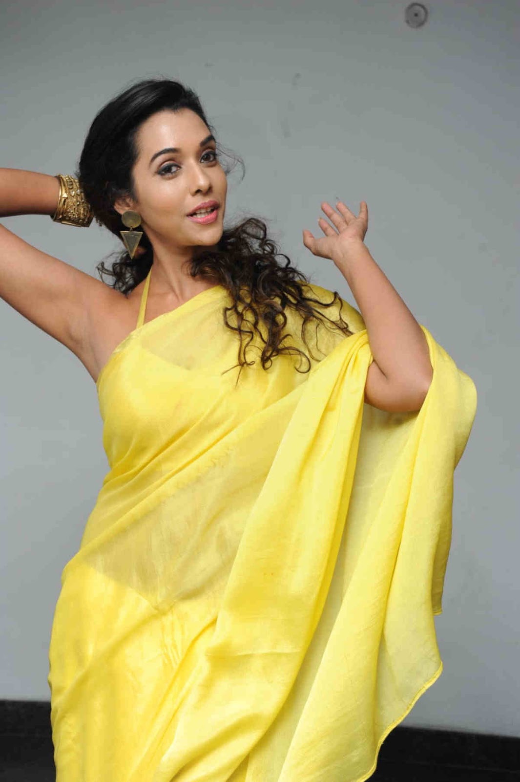 Anupriya In Yellow Saree At Telugu Movie Audio Function