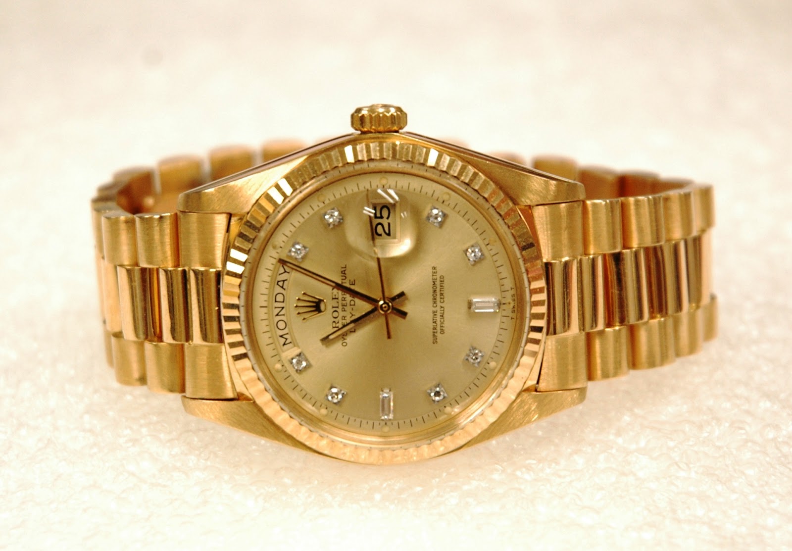 rolex pure gold watch
