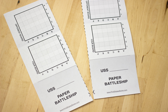 Free Printable Paper Battleship Game to Play with the kids