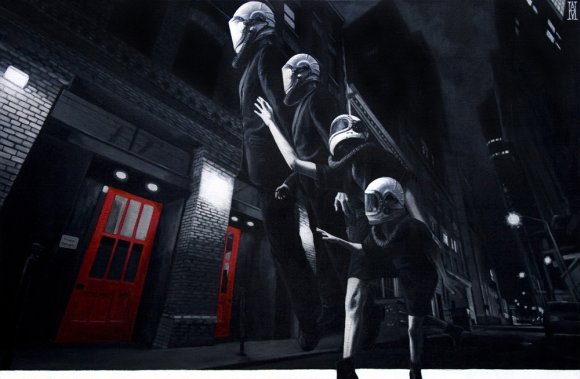 alec huxley pinturas surreais ficção científica noir vintage