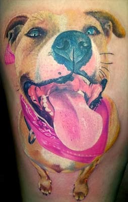 tatuagem em cachorro colorida