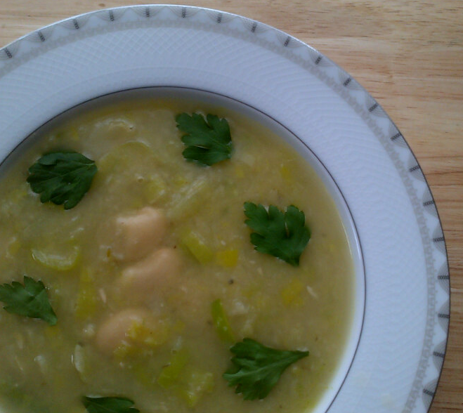 Rocket and Roses Vegan Kitchen Rose's Butter Bean and Leek Soup with Thyme