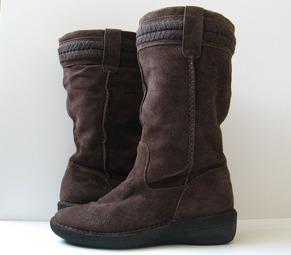 BORN BROWN SUEDE LEATHER BOOTS WOMENS SIZE 8