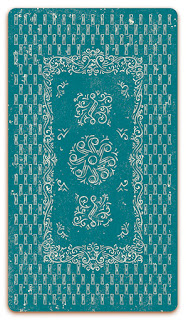 Old back of card - Colored illustration - In the spirit of the Marseille tarot  - design and illustration by Cesare Asaro - Curio & Co. (Curio and Co. OG - www.curioandco.com)