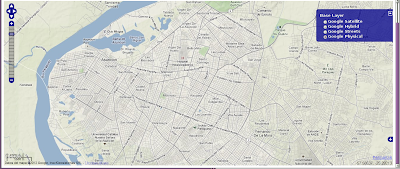 Imagen de un ejemplo de OpenLayers usando Google Maps -API 3