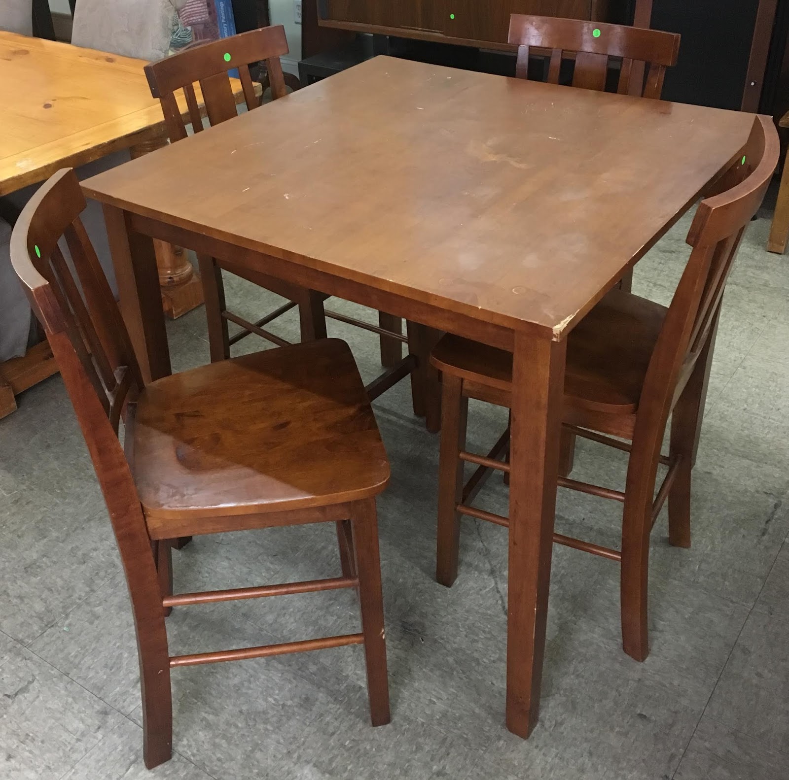 Uhuru Furniture & Collectibles Pub Table & 4 Chairs 225 SOLD