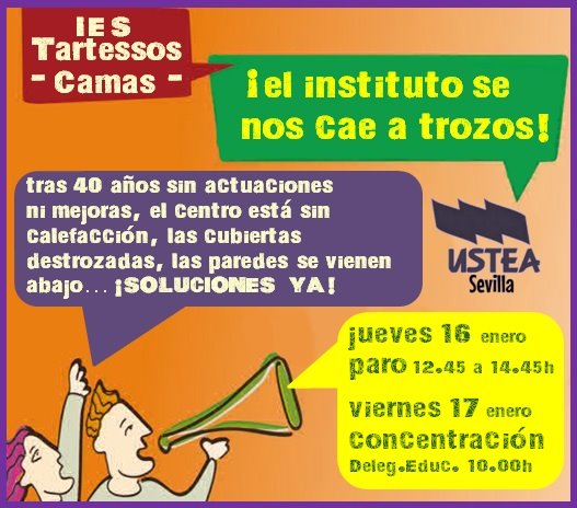 JORNADAS DE LUCHA DE LA COMUNIDAD EDUCATIVA del IES TARTESSOS de CAMAS (Sevilla)