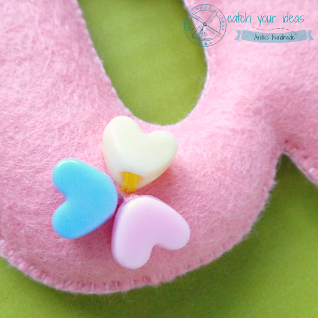 felt, filc, filcowa literka, serduszka, hearts, serca, serce, heart