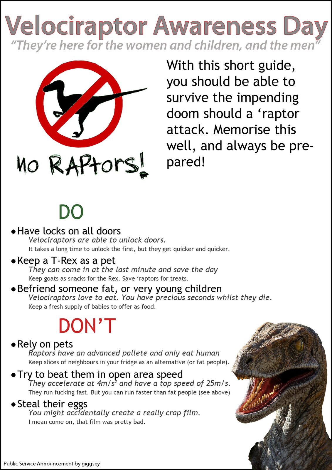 Happy Velociraptor Awareness Day