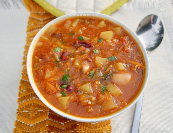 Mexican Bean and Tomato Soup is a rich, hearty, loaded with veggies , spicy soup and of the best comfort foods on a cold day