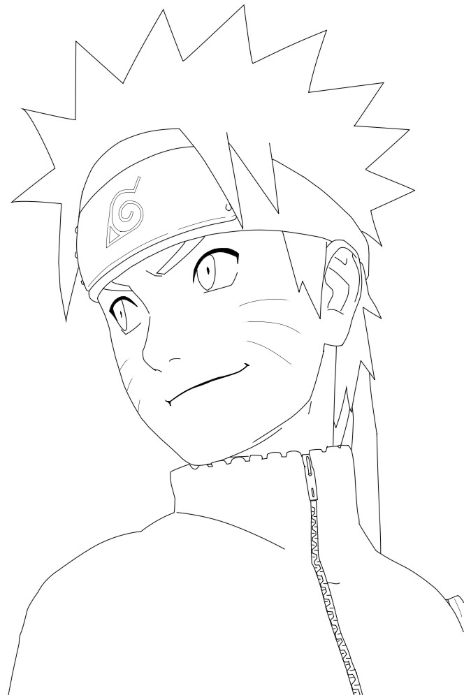 Lembar Mewarnai Sketsa dan Gambar  Ilustrasi Naruto Uzumaki 