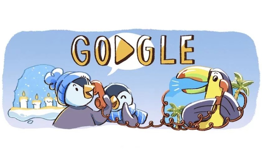Buone Feste con il Doodle Google per le festività natalizie