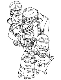 Despicable Me and Minions free printable coloring pages. Despicable Me family 2.