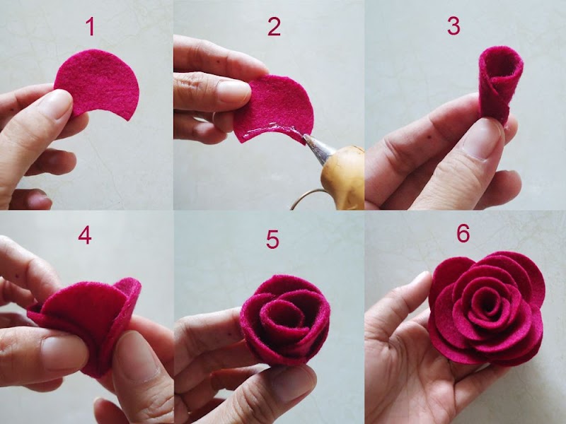 Baru 13+ Tutorial Membuat Bunga Mawar Flanel