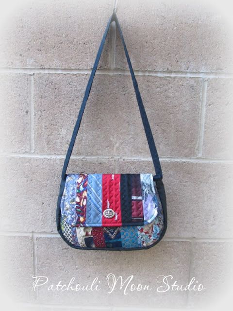 Patchouli Moon Studio~Mini Saddle Bag made from neckties