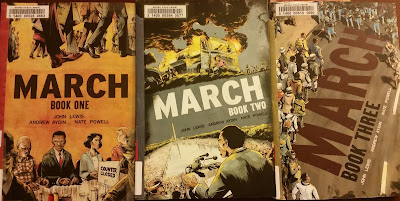 Book covers for March by John Robert Lewis Volumes 1-3