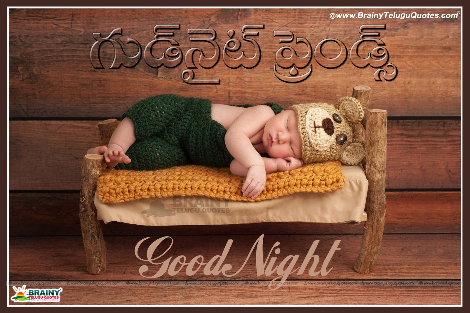 Best Telugu Good Night Greetings with cute baby hd wallpapers