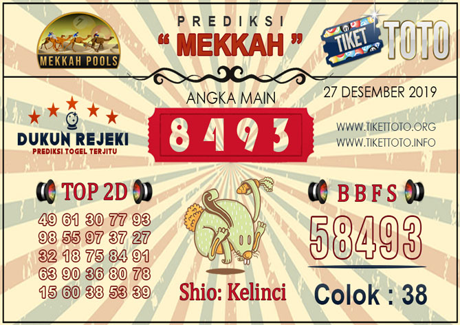 Prediksi Togel MEKKAH TIKETTOTO 27 DESEMBER 2019