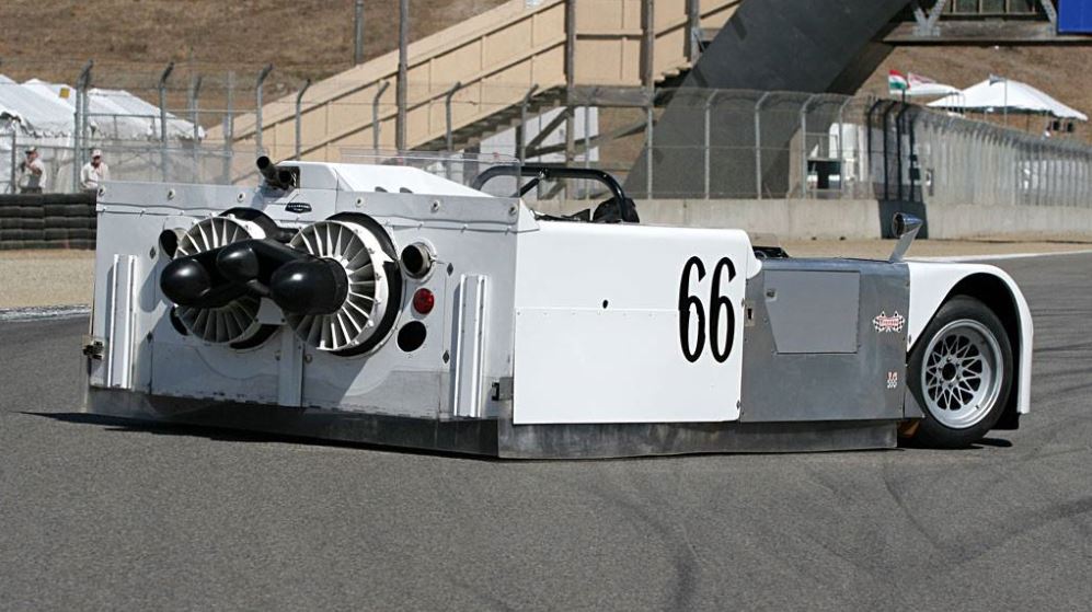 Just A Car Guy: The Chaparral 2J used two 75 horse power ski-doo engines to  power the two fans at the back which would suck the car to the ground.