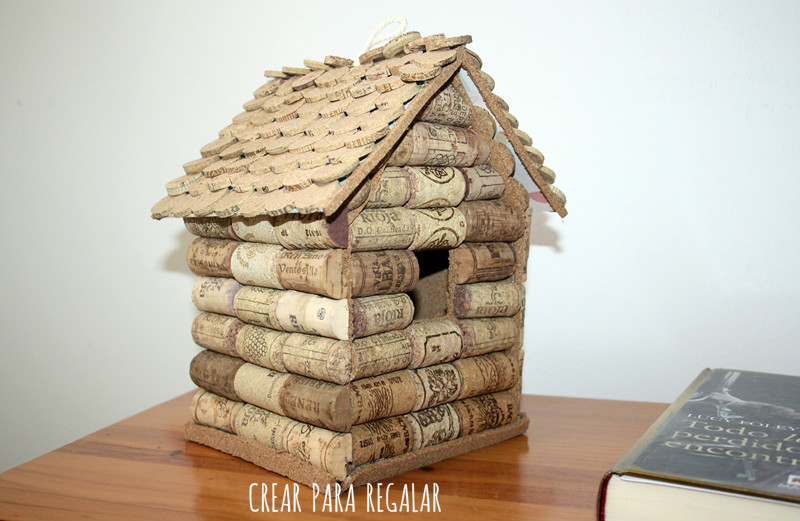 diy casa pajaros reciclar tapones de corcho