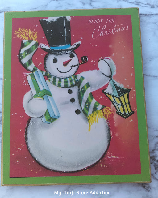 vintage snowman Christmas art