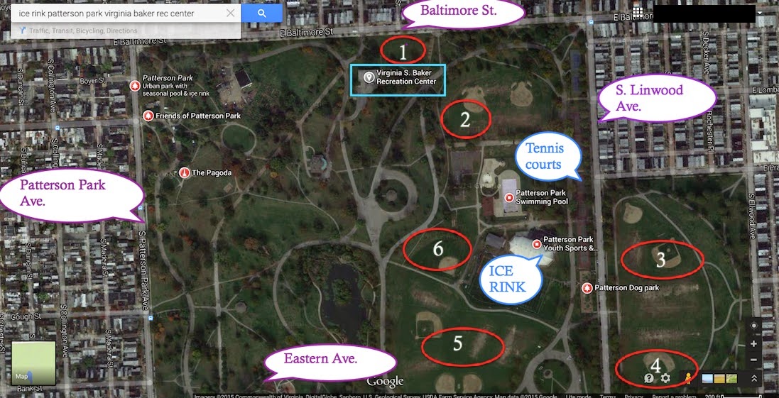 Charm City Chicks Kickball ! Map of Patterson Park