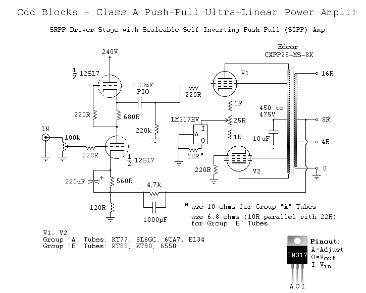 KT88 Tube Power Amplifier Class A Circuit | Super Circuit Diagram